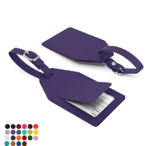 Belluno PU Angled Luggage Tag With Security Flap & Printed Address Card